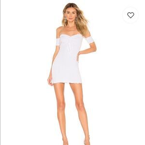 Superdown Ruby Off the Shoulder dress in white. Size M. NWOT.